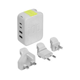 InstantCharger 100W 4 USB - White - Ultra-powerful USB-C and USB-A GaN PD charger - Hero