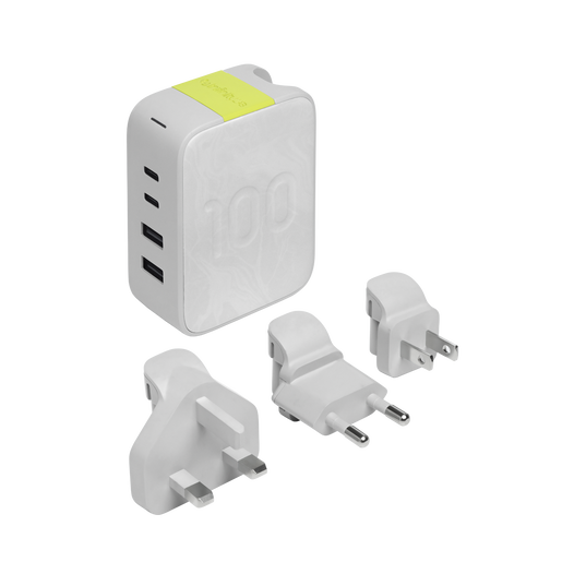 InstantCharger 100W 4 USB - White - Ultra-powerful USB-C and USB-A GaN PD charger - Hero